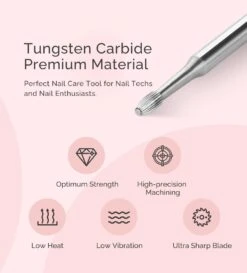 Tungsten Carbide Cuticle Cleaner Nail Drill Bit -Melody Susie Medium MCuticleBit 04
