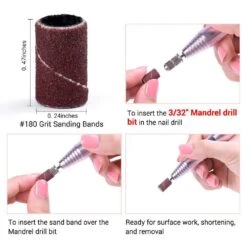 Colorful 100pcs Professional Sanding Bands With Mandrel Drill Bit -Melody Susie MelodySusie100pcsProfessionalSandingBandsfornaildrill 180GritEfileSandingPieceSet 3 5b4fb40a 5747 433b b910 8de9a931d216