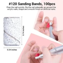 Colorful 300pcs Professional Sanding Bands 17 Colorful 300pcs Professional Sanding Bands -Melody Susie MelodySusie300PcsProfessionalSandingBandsforNailDrill 80Coarse 120Medium 180FineGritEFileSandPieceSetwithMandrel 3