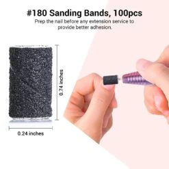 Colorful 300pcs Professional Sanding Bands 20 Colorful 300pcs Professional Sanding Bands -Melody Susie MelodySusie300PcsProfessionalSandingBandsforNailDrill 80Coarse 120Medium 180FineGritEFileSandPieceSetwithMandrel 5