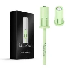 Crystal Top Barrel Shaped Mandrel Bit -Melody Susie SKU 07 CrystalTopMandrelBitTeaGreen