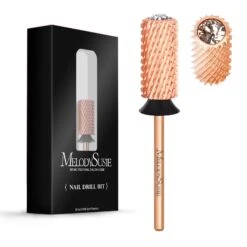 Crystal Top Large Barrel Carbide Nail Drill Bit (Rose-Gold) -Melody Susie SKU 12 ExtraCoarse XCCrystalRoseGold