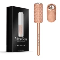 Crystal Top Large Barrel Carbide Nail Drill Bit (Rose-Gold) -Melody Susie SKU 13 Fine FCrystalRoseGold