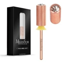 Crystal Top Large Barrel Carbide Nail Drill Bit (Rose-Gold) -Melody Susie SKU 14 ExtraFine XFCrystalRoseGold