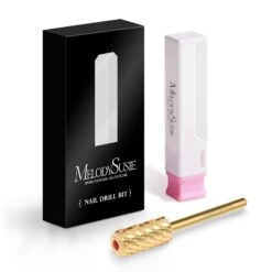 Crystal Top Red Heart Shape Large Barrel Carbide Nail Drill Bit (Gold) -Melody Susie TripleCoarse 3XCCrystalRedHeartGold 08