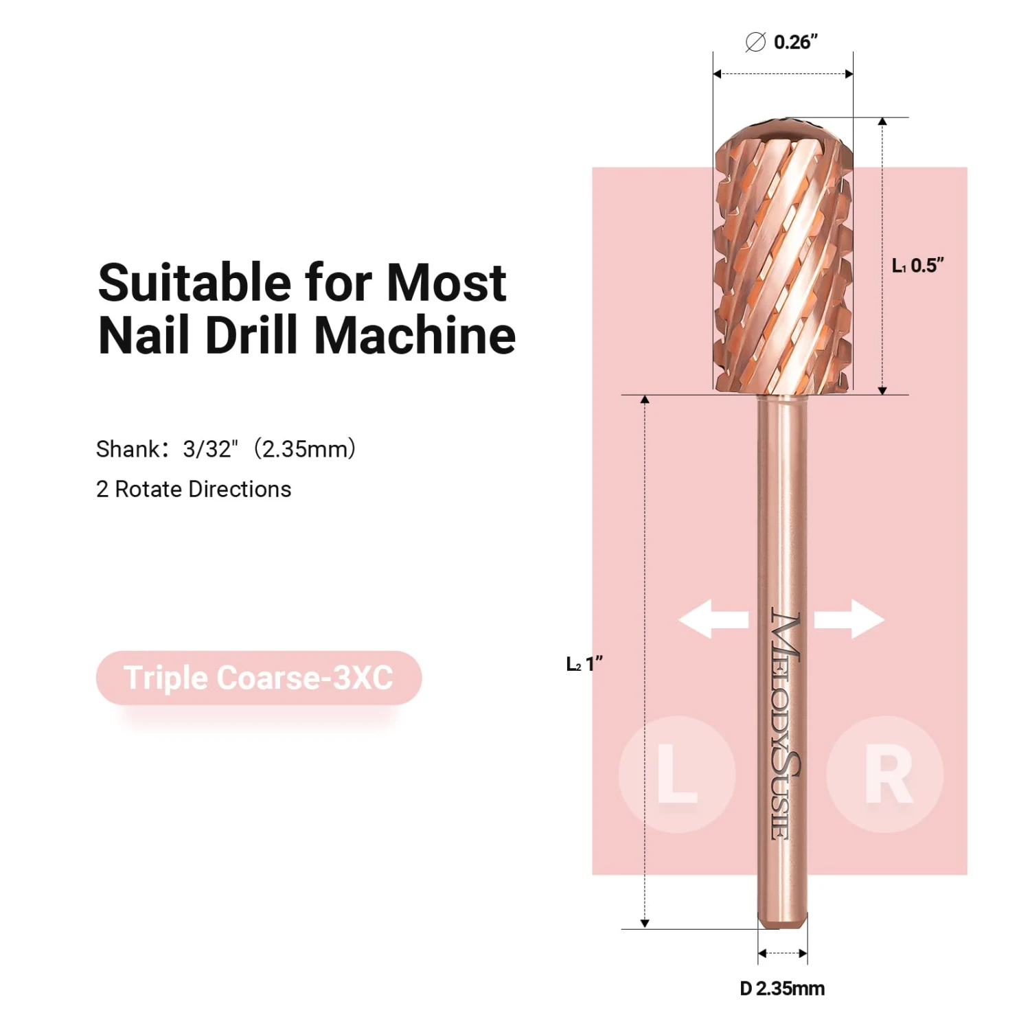 Large Barrel Smooth Top Tungsten Carbide Nail Drill Bits 7 Large Barrel Smooth Top Tungsten Carbide Nail Drill Bits - Image 5