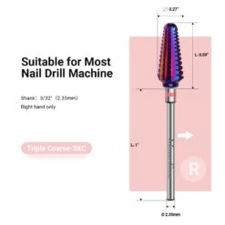 Tornado Tungsten Carbide Nail Drill Bits 21 Tornado Tungsten Carbide Nail Drill Bits -Melody Susie TripleCoarse 3XCTaperedTornadoBit 05