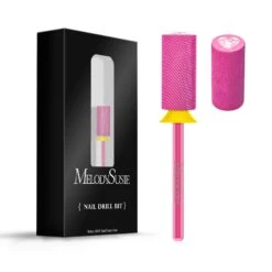 Crystal Top Pink Heart Shape Tungsten Carbide Nail Drill Bit -Melody Susie XF PINK