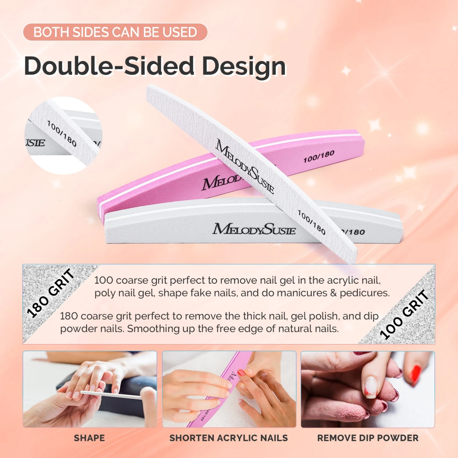 9Pcs Nail Files And Buffers Set - 100/180 Grit 4 9Pcs Nail Files And Buffers Set - 100/180 Grit - Image 2