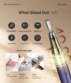 MB420G Rechargeable Nail Drill 40000RPM -Melody Susie mb420g 5c6f7e57 ba2e 4219 9032 004a16e97101